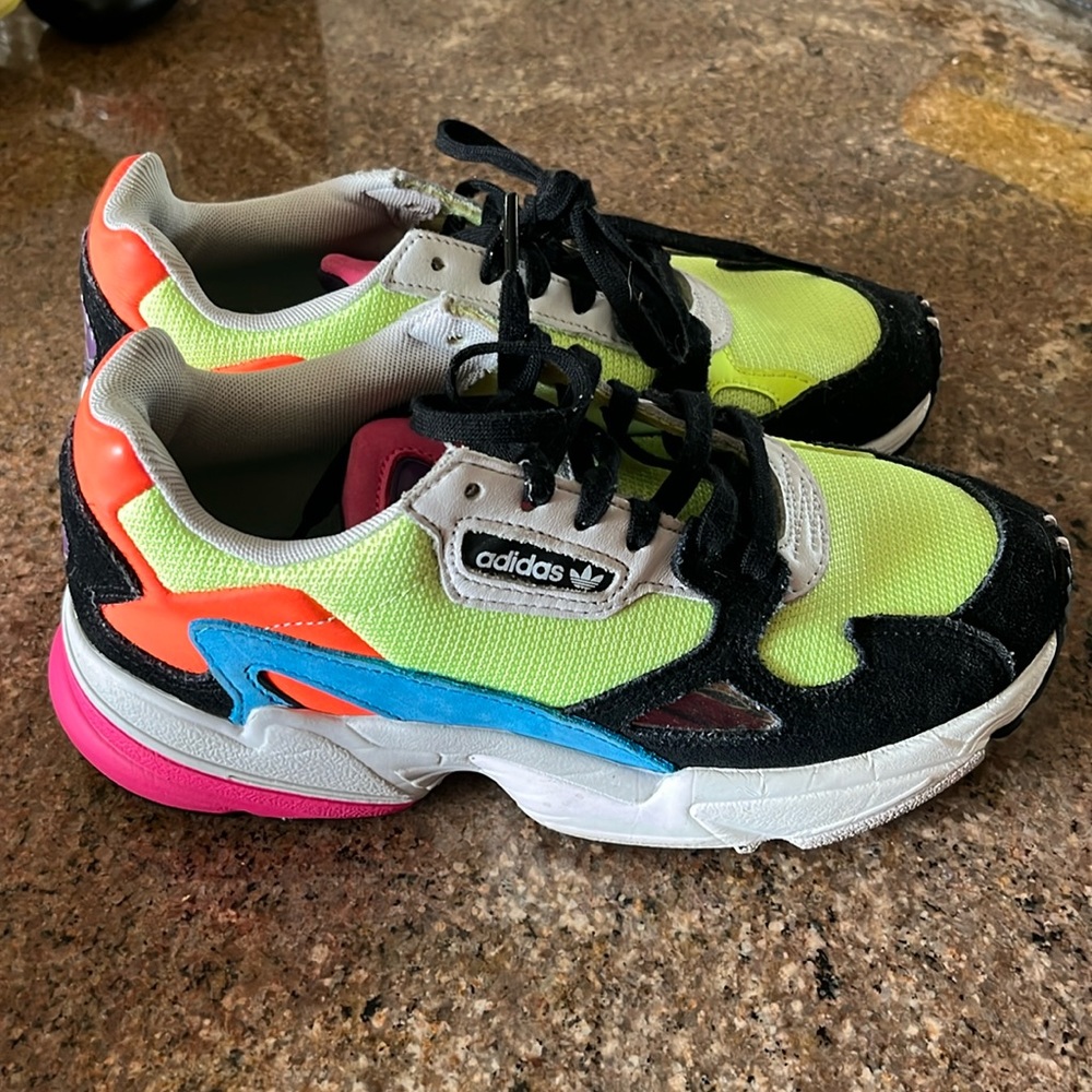 Adidas Falcon Torsion Neon Sneakers Multicolor Women’s Size 5.5